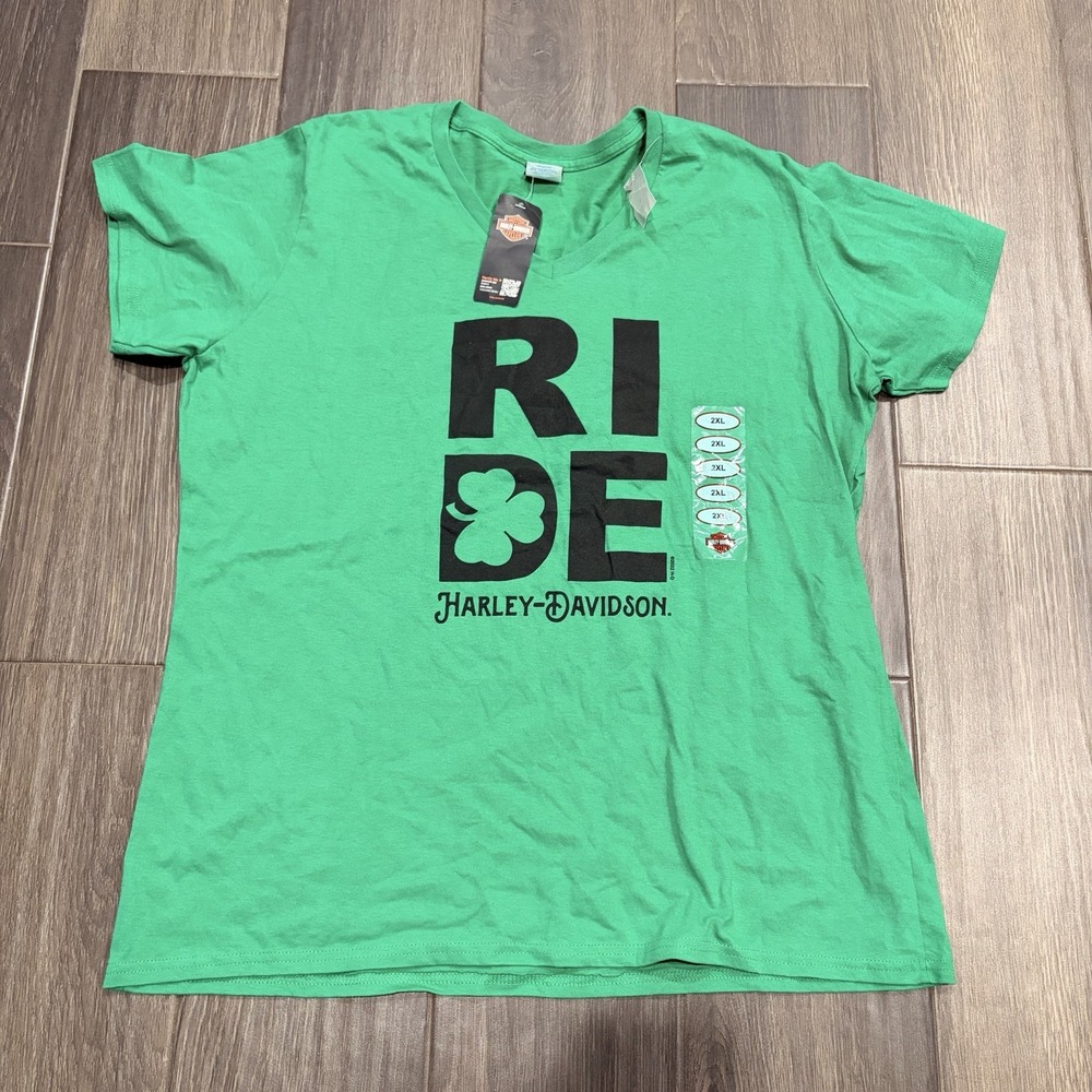 Harley Davidson St Patricks Day Shirt Womens 2XL NWT